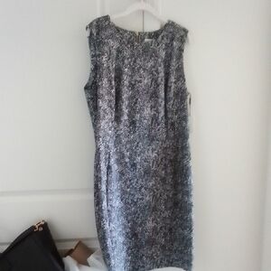 NWT Calvin Klein Black and White Midi Dress